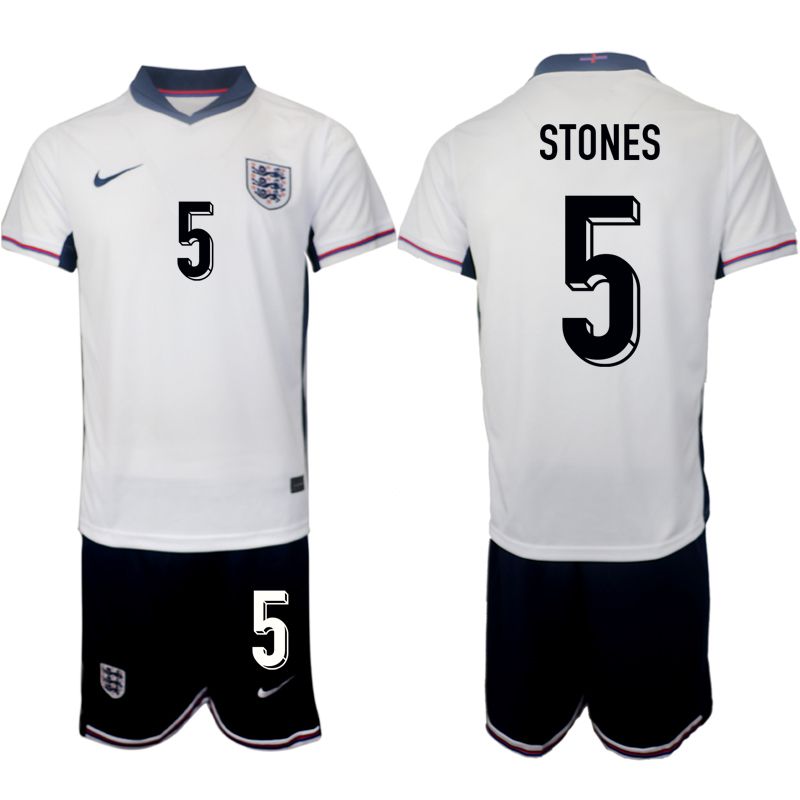 Men 2024-2025 Season England home white #5 Soccer Jersey